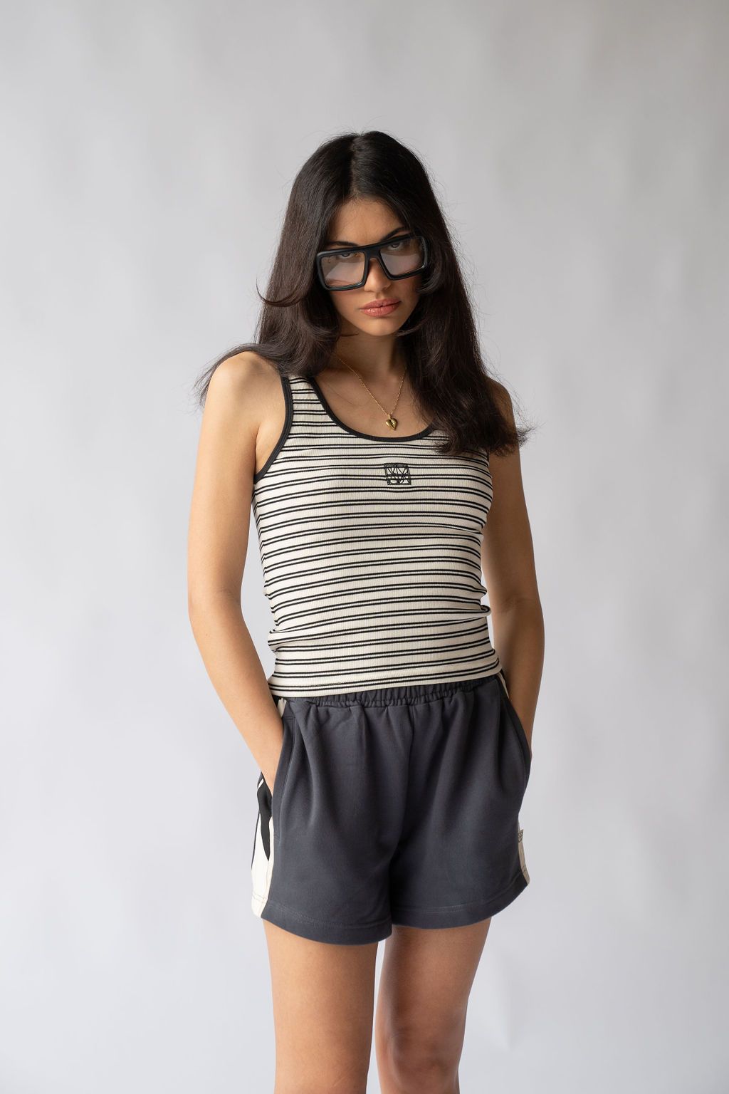 Mio Tank in Noir Stripe