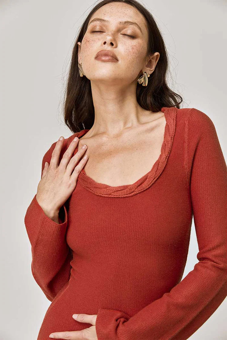 Palomas Midi Dress in Clay
