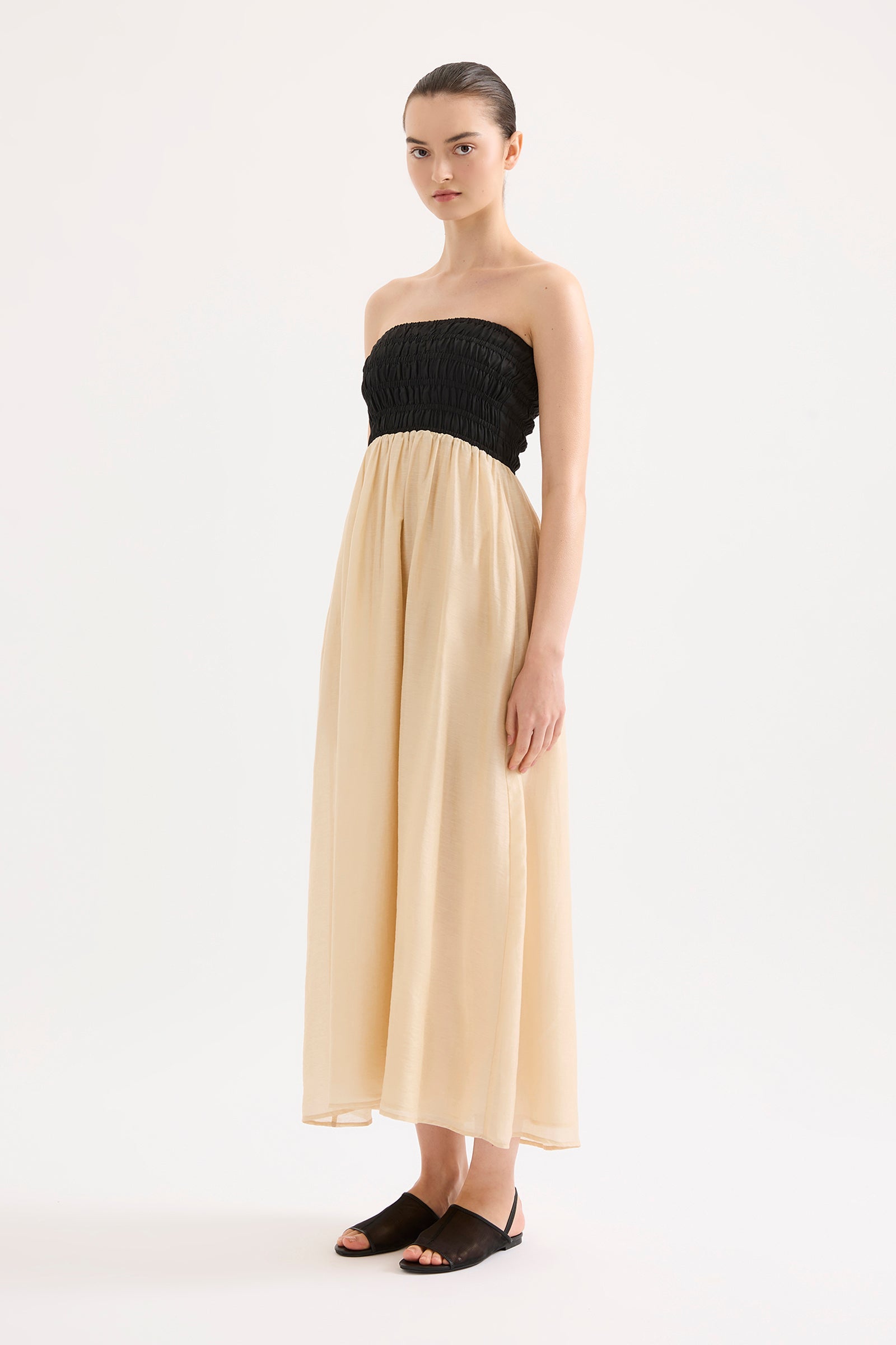 Frances Shirred Maxi Dress