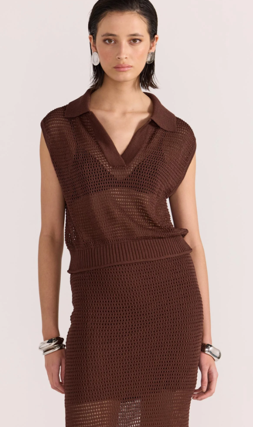 Portico Crochet Polo Top