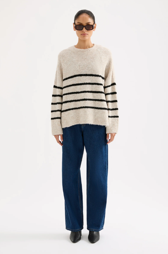 Elias Stripe Knit in Oatmeal