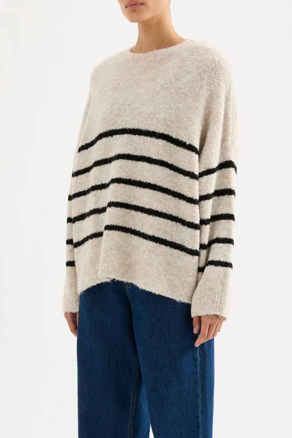 Elias Stripe Knit in Oatmeal