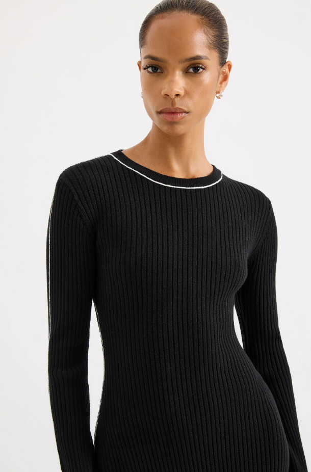 Black Gaia Knit Maxi Dress