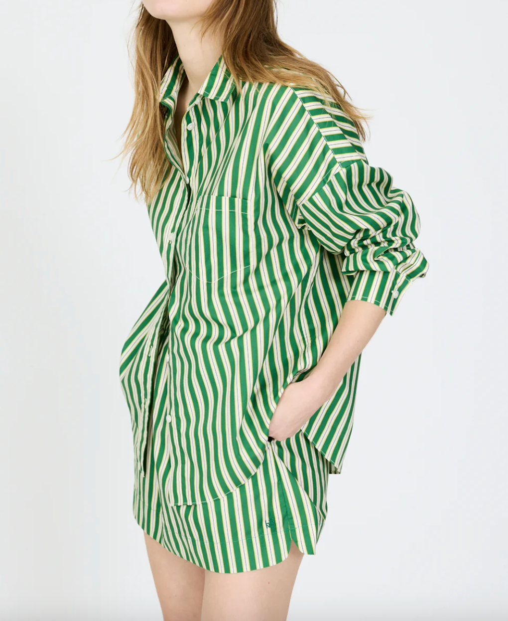 Chiara Long Sleeve Shirt in Forest, Apple, Green & Birch
