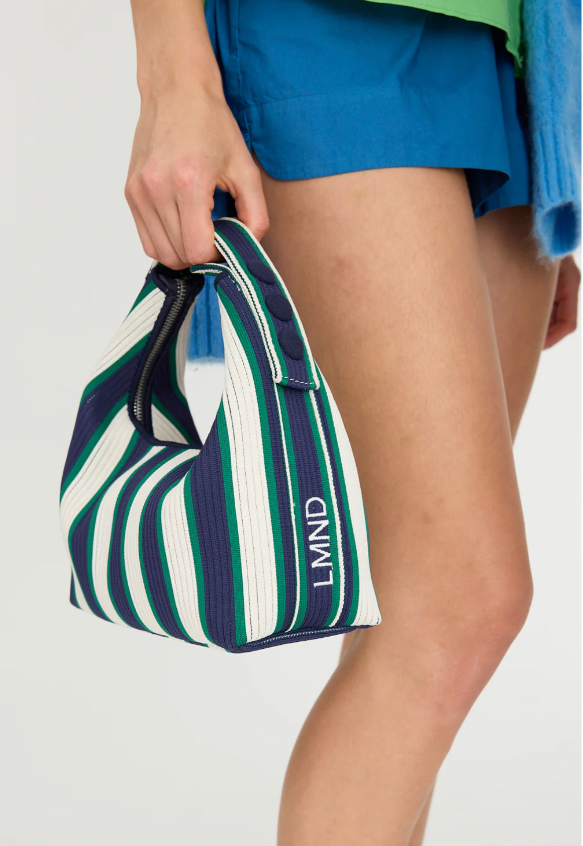 Lilo Stripes Mini Bag in Navy/Verde