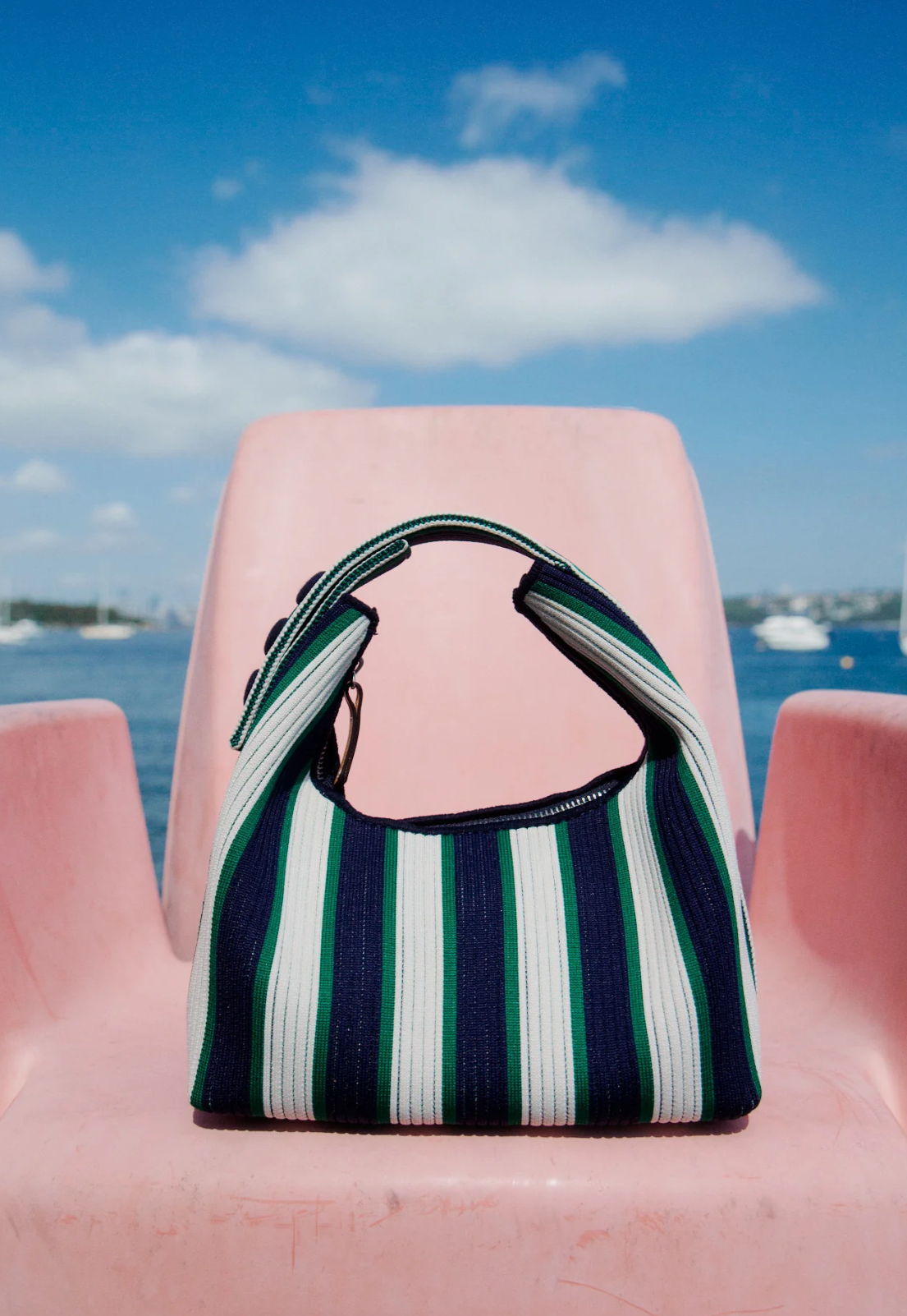 Lilo Stripes Mini Bag in Navy/Verde