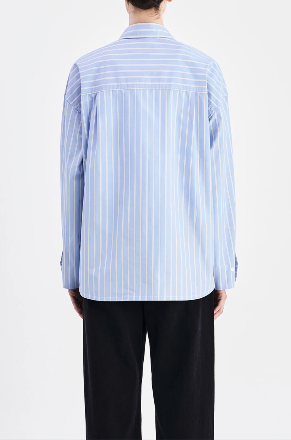 Organic Poplin Shirt in Sky Stripe