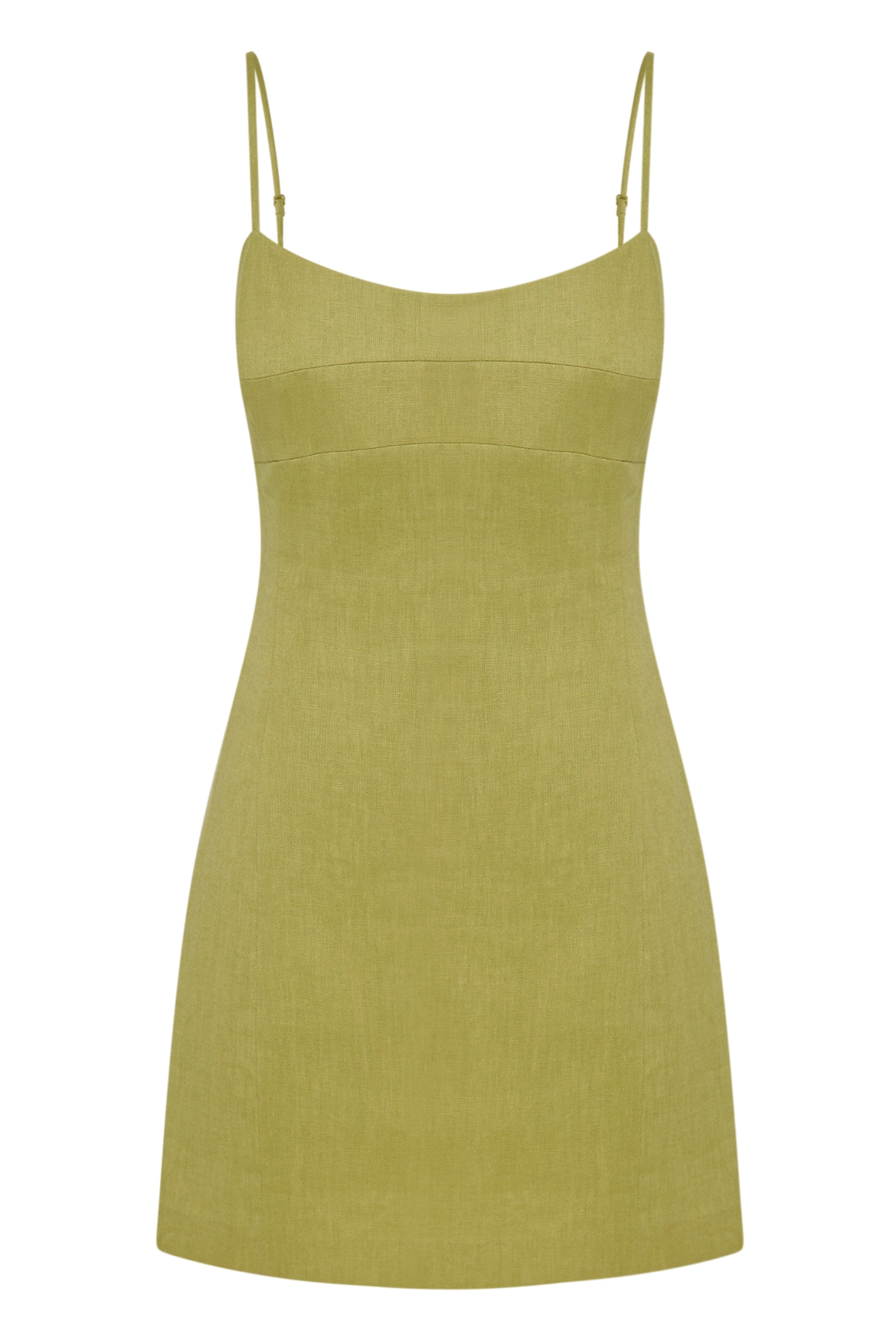 Carmela Linen Mini Dress in Kiwi