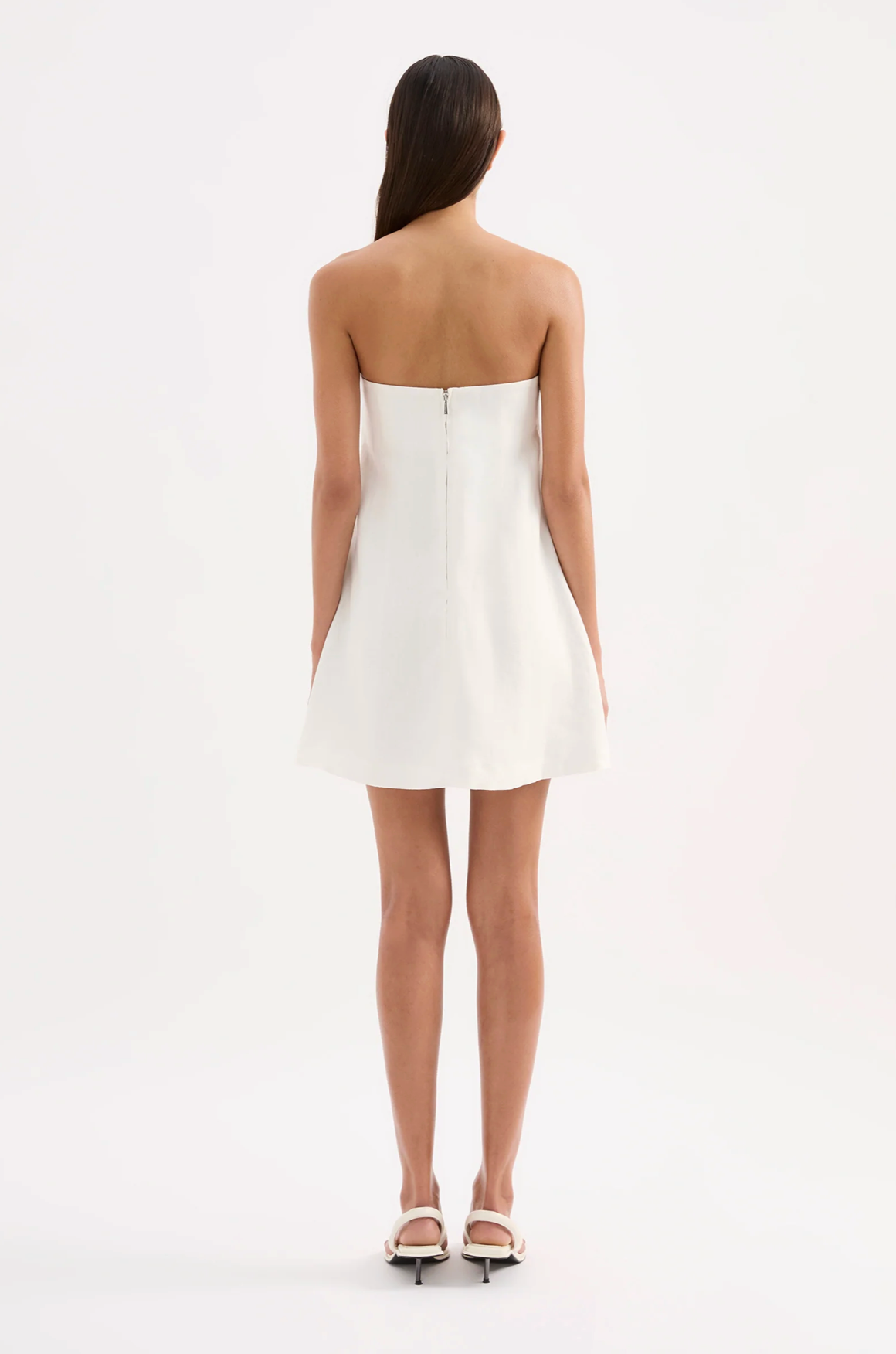 Elyse Linen Mini Dress in White