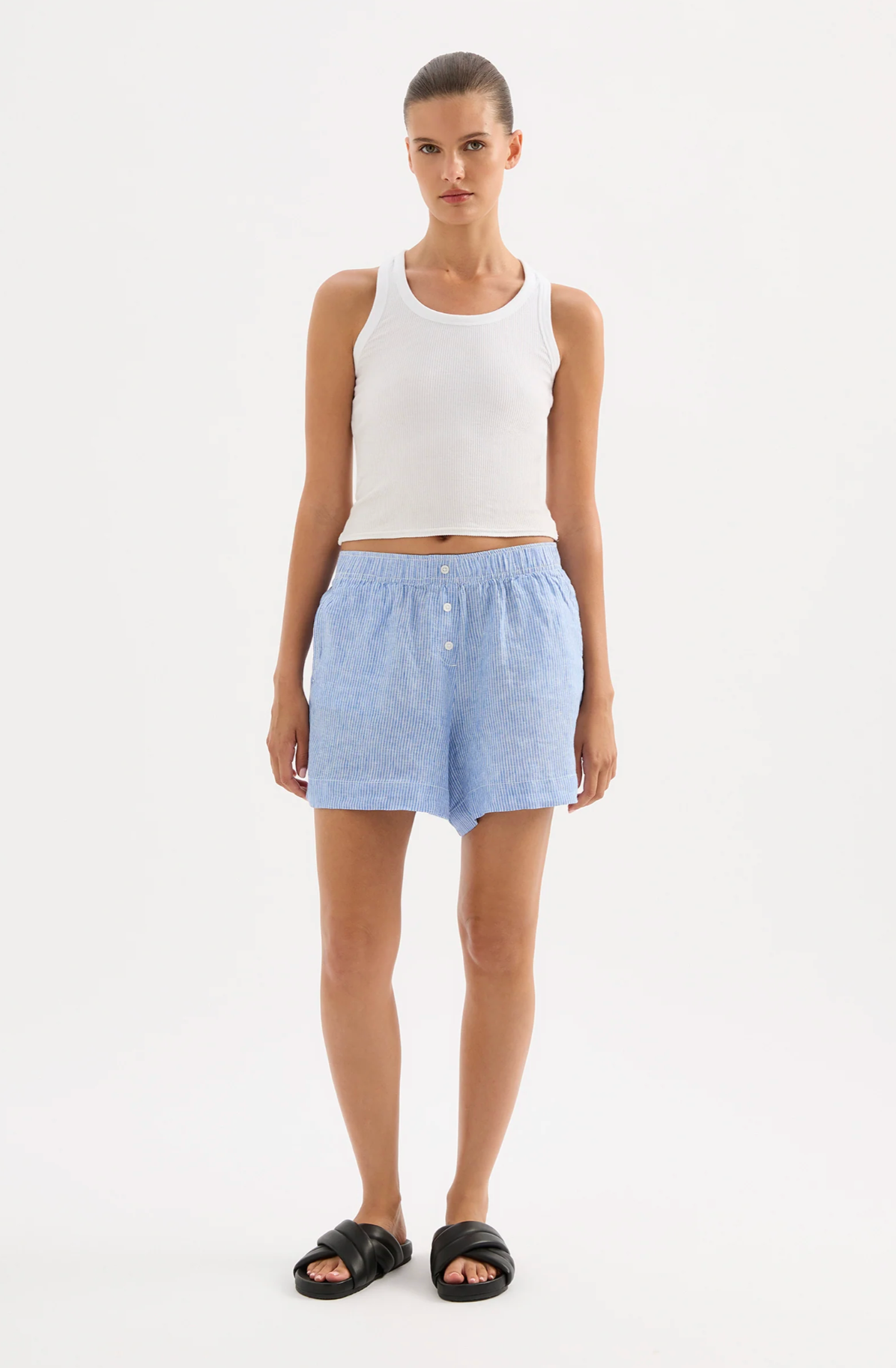 Lounge Stripe Linen Short