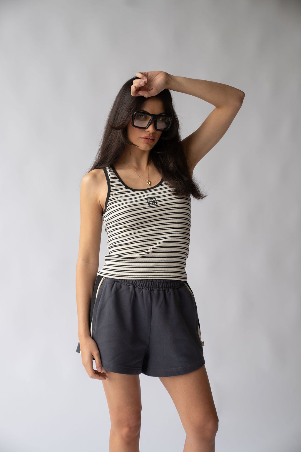 Mio Tank in Noir Stripe