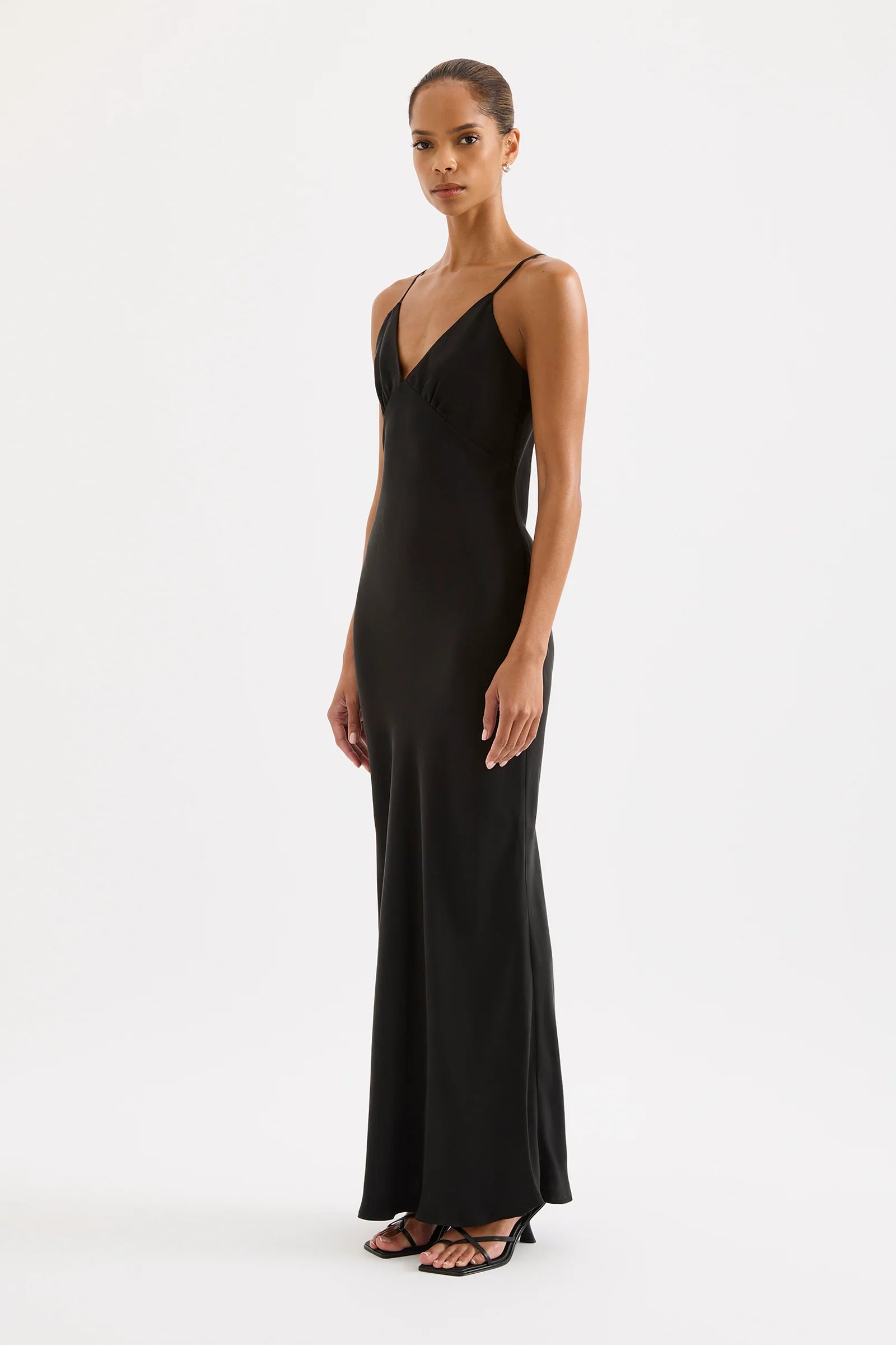 Black Rika Cupro Slip Dress
