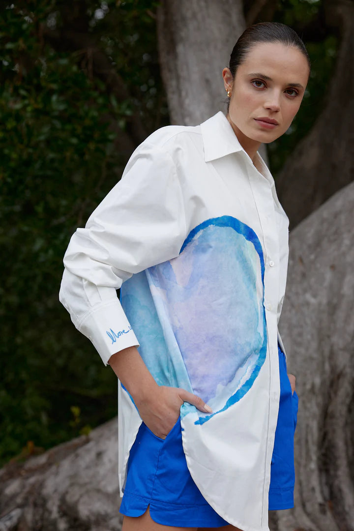 Aston Studio The Buddy Shirt in Lapis Heart Momera Goondiwindi