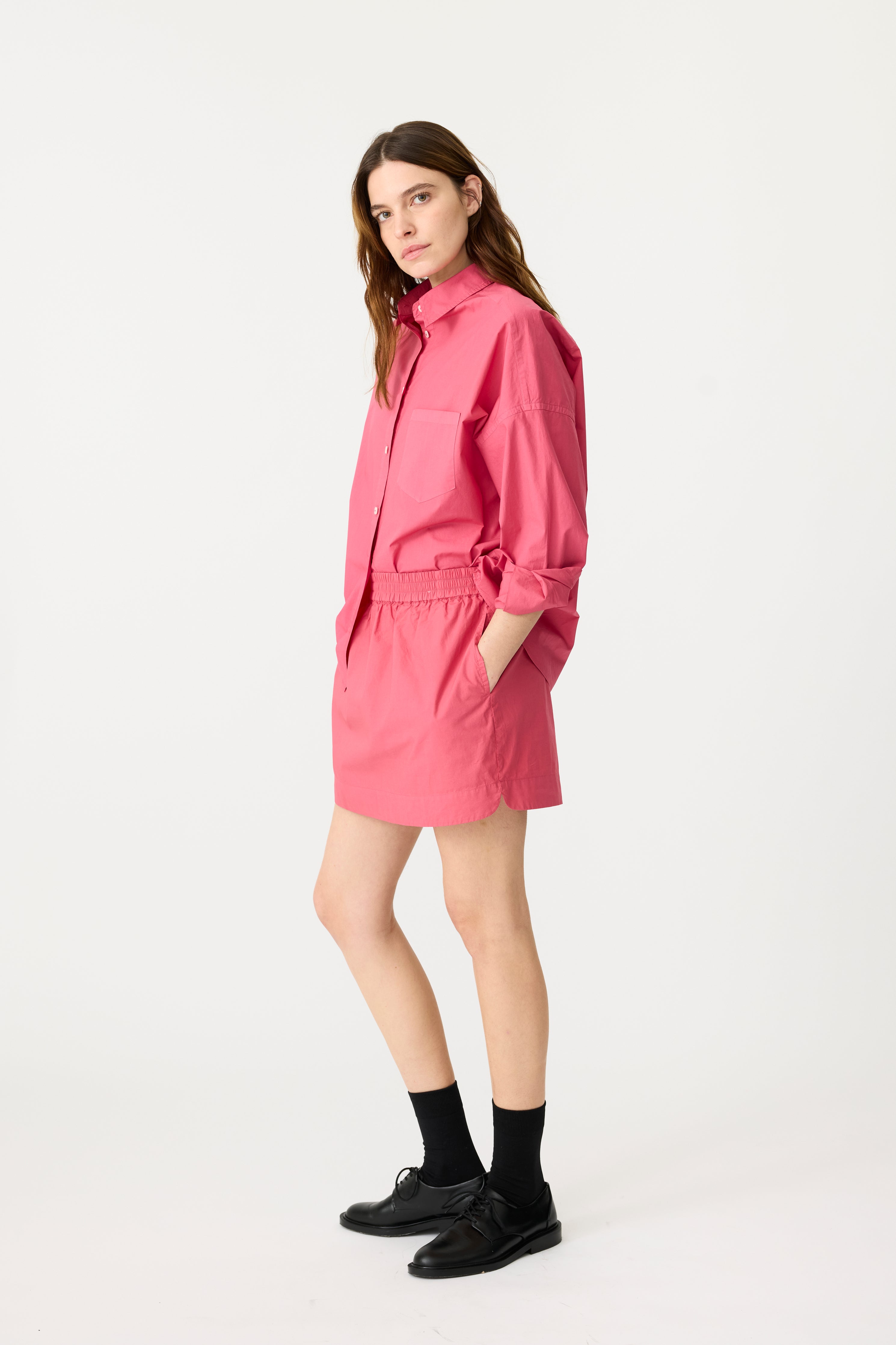 Chiara Long Sleeve Shirt in Raspberry