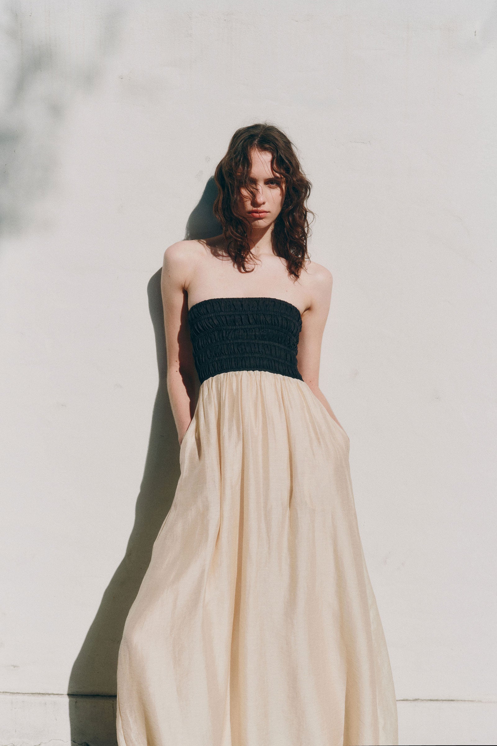 Frances Shirred Maxi Dress