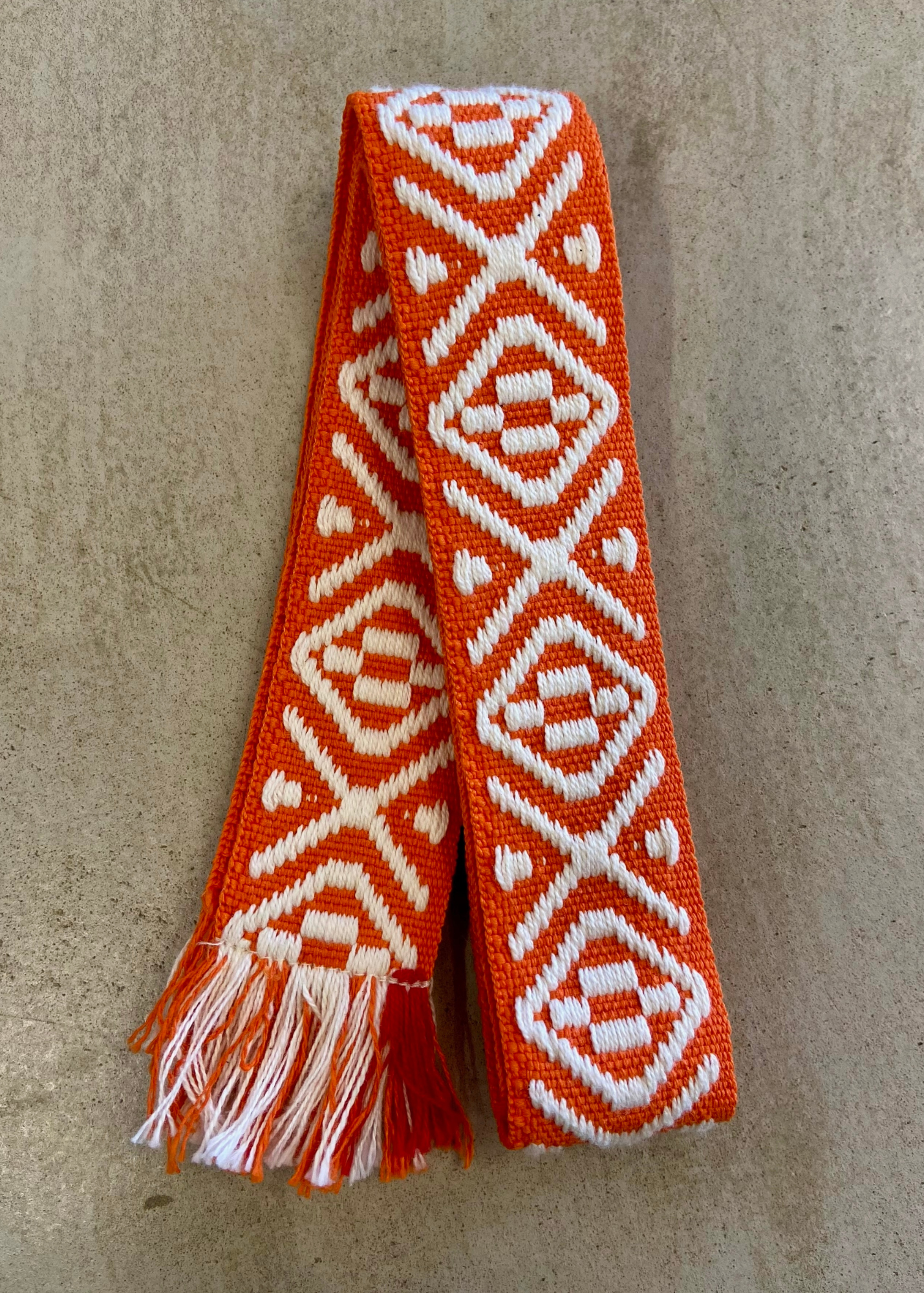 Woven Belt in XXX Orange & Natural