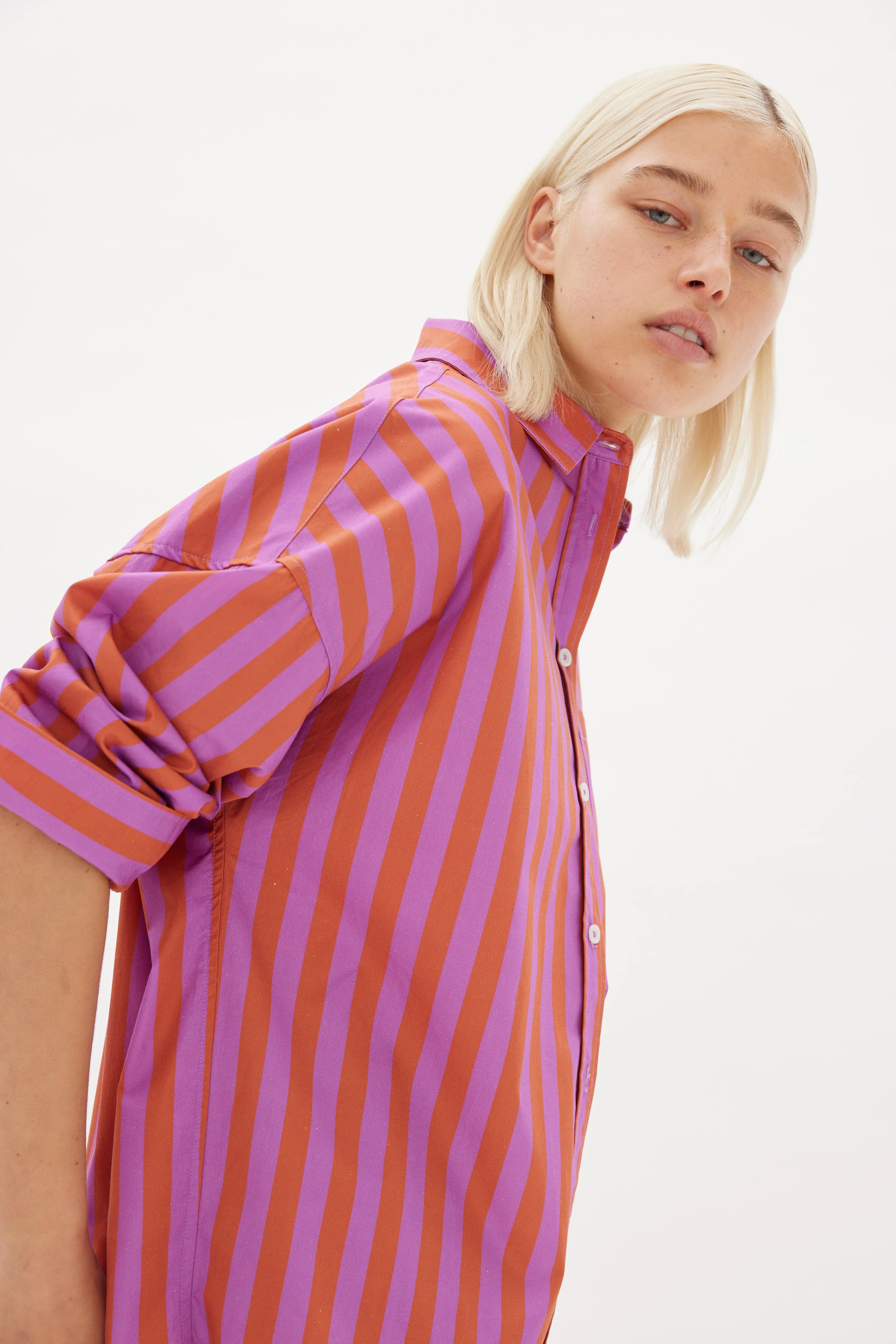 LMND Chiara Shirt in Fuschia & Rust Momera Goondiwindi 