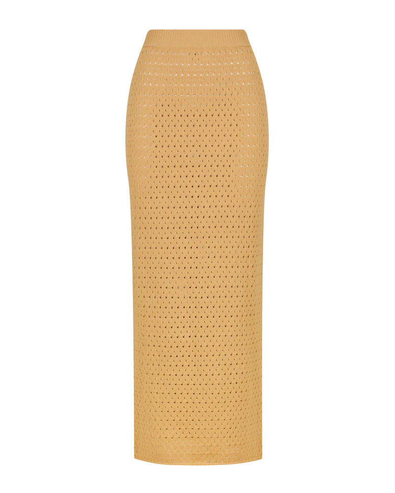 The Open Gauge Midi Skirt