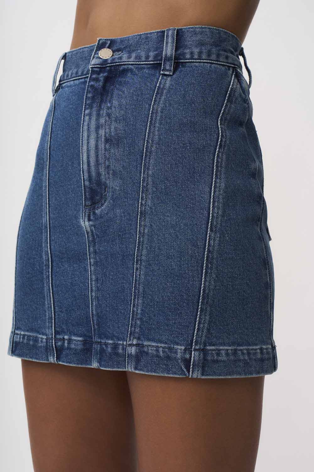 By Johnny Della Denim Panel Mini Skirt Momera Goondiwindi