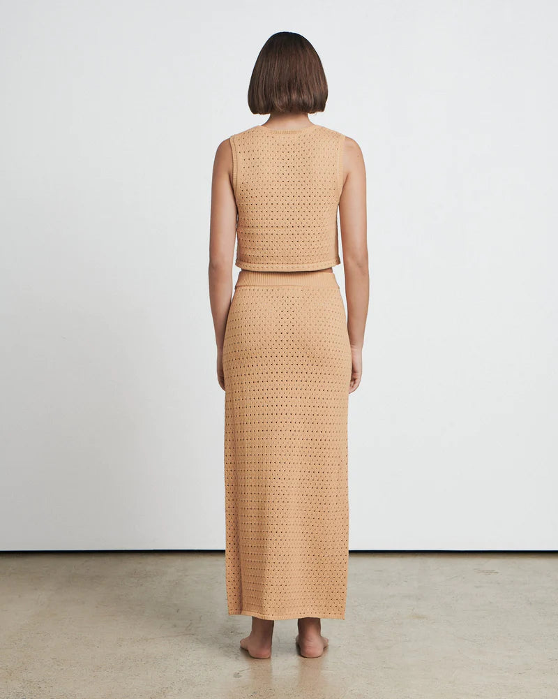 The Open Gauge Midi Skirt
