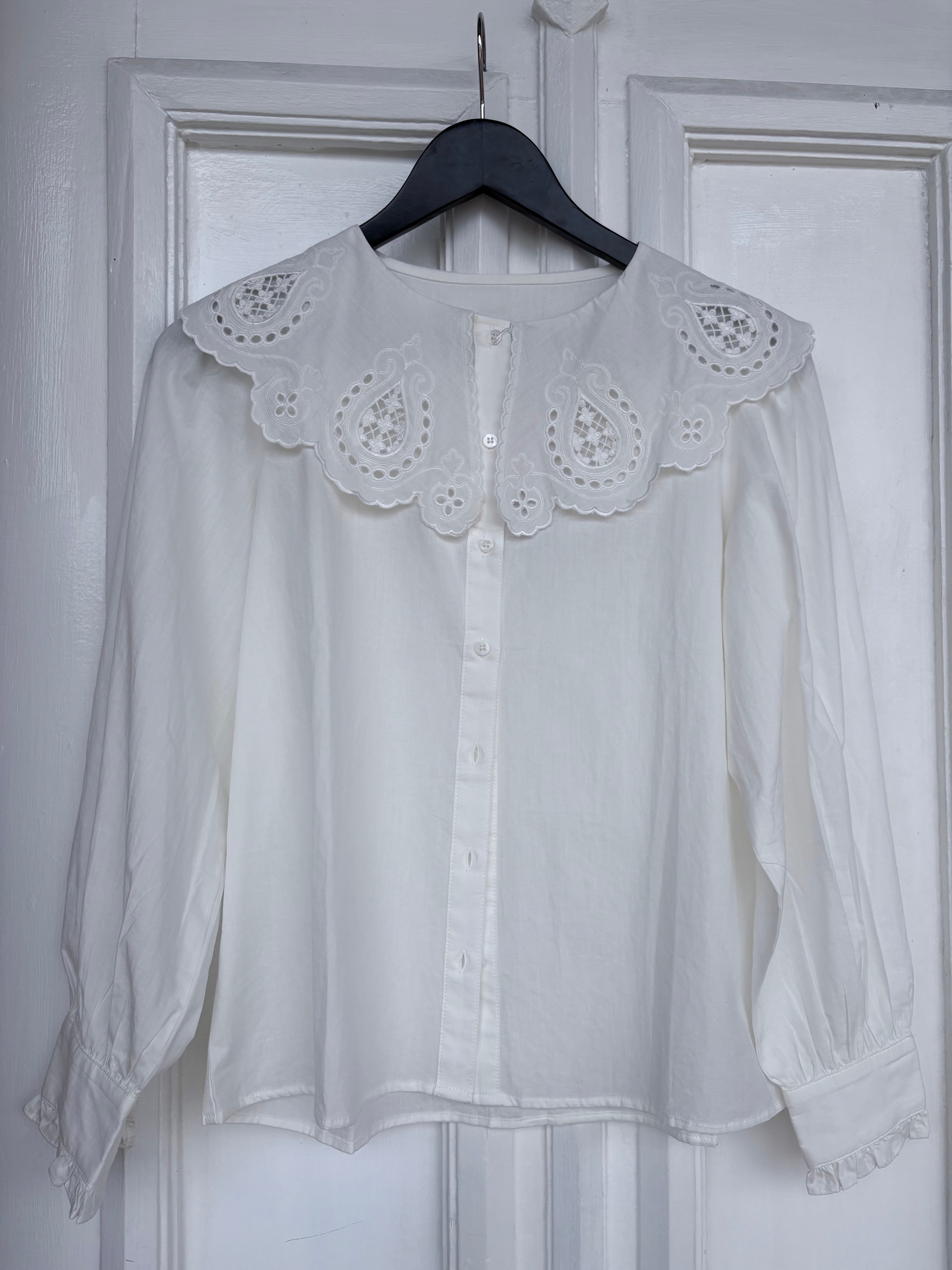 The Billie Blue Blouse in White