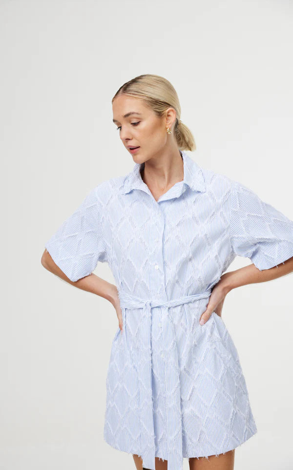 Immy Dress in Cerulean Fray