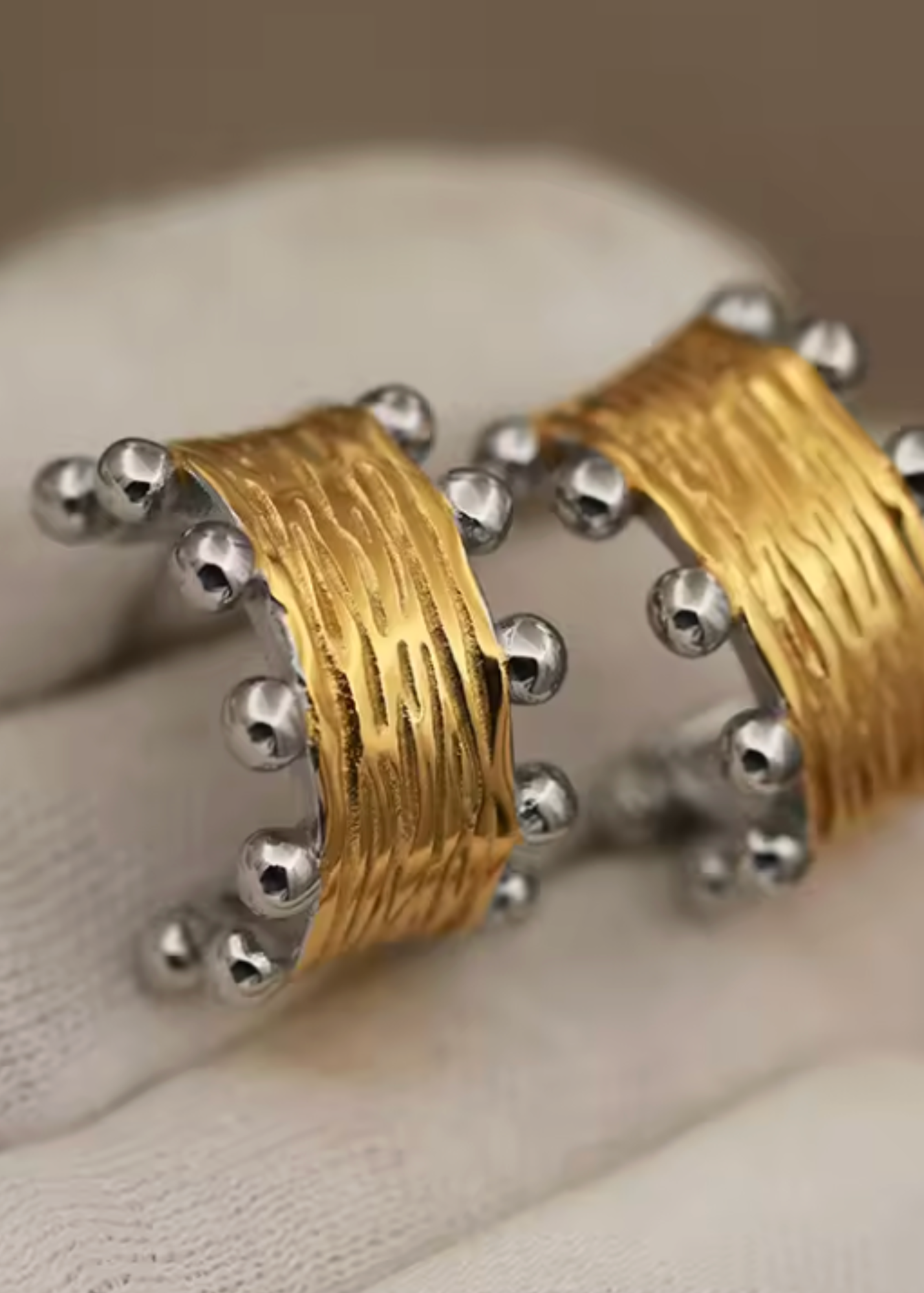 The Athens Bubble Earrings in Two Toned