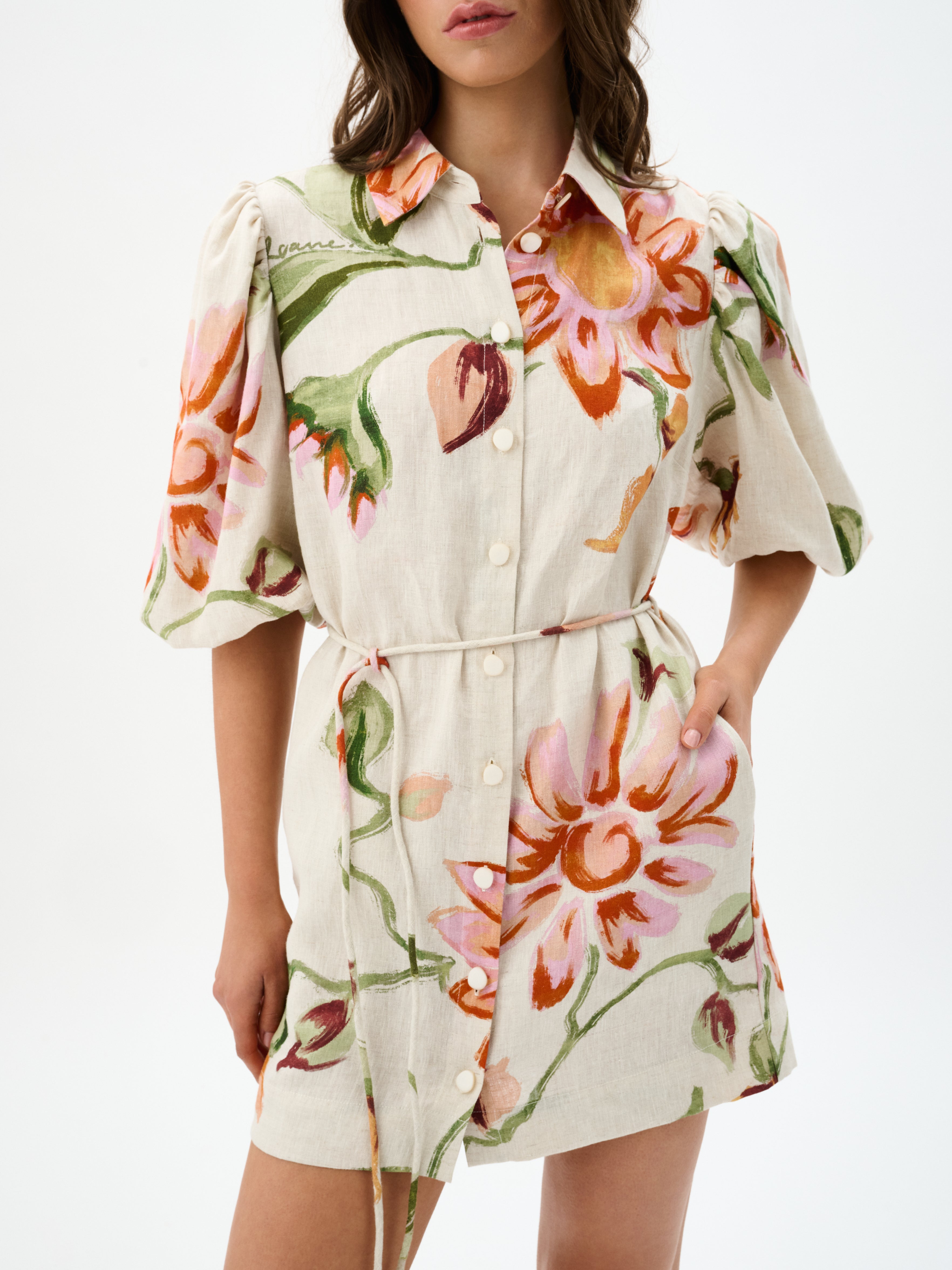 Margot Dress in Raphia Bloom