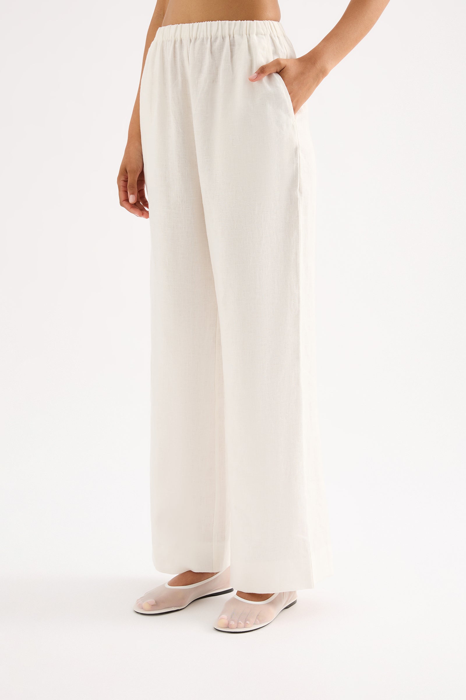 Marnie Linen Pant in White