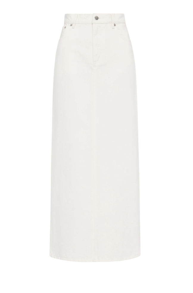 Organic Denim Maxi Skirt in Ecru