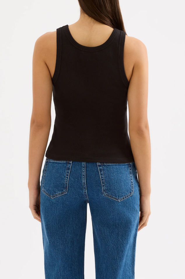 Organic Emblem Singlet in Black