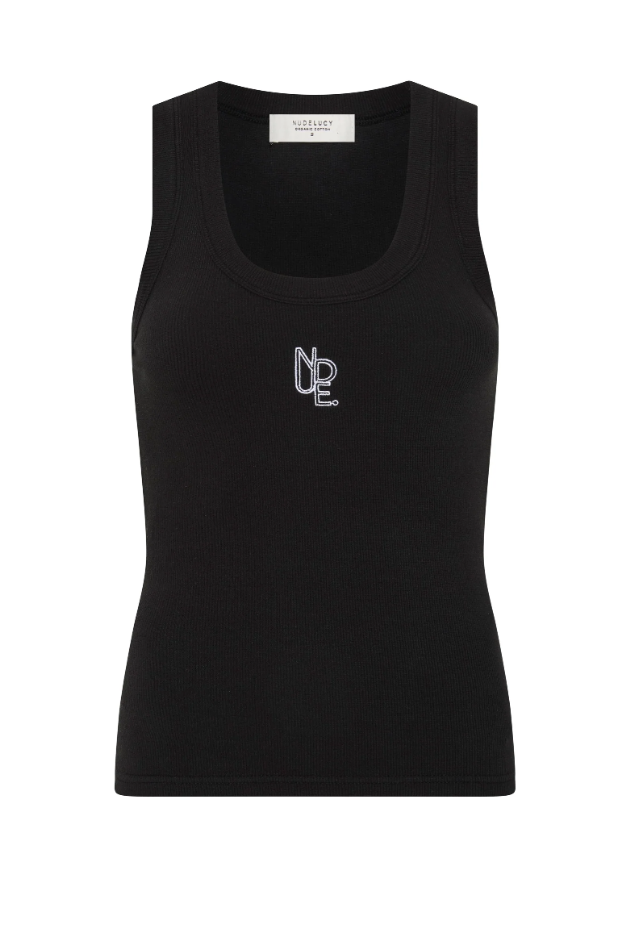 Organic Emblem Singlet in Black