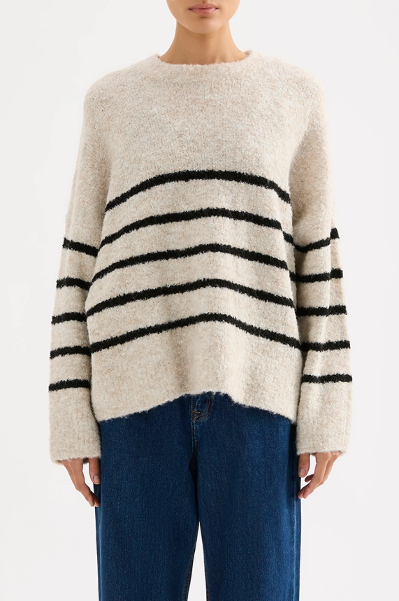 Elias Stripe Knit in Oatmeal