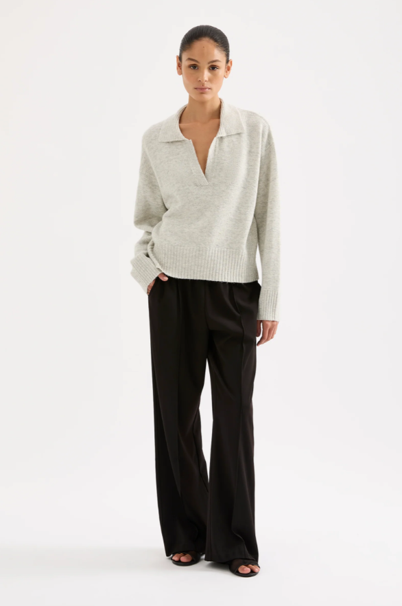 Kinsley Rugby Knit in Grey Marle
