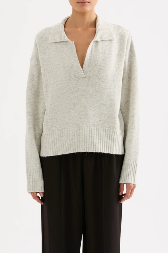 Kinsley Rugby Knit in Grey Marle
