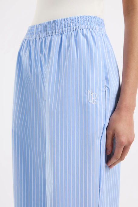 Organic Poplin Pant in Sky Stripe