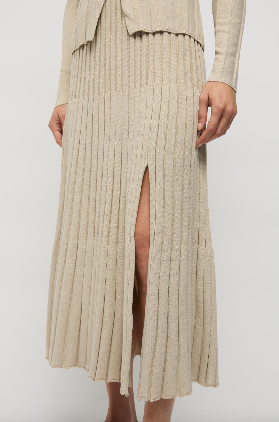 FRIEND OF AUDREY Cleo Knit Split Skirt at Momera Goondiwindi