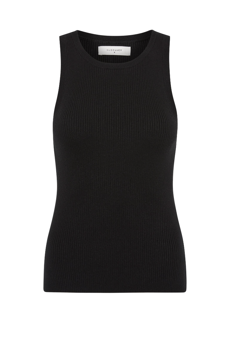 Nude Lucy Classic Knit Tank in Black Momera Goondiwindi 