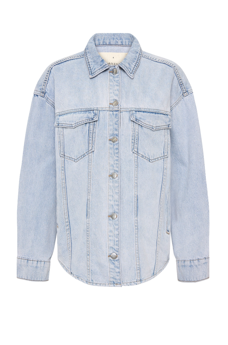 Organic Denim Jacket in Clear Blue