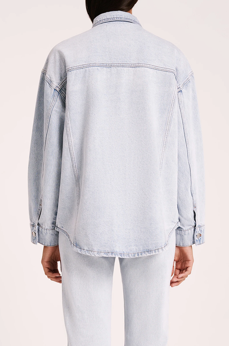 Organic Denim Jacket in Clear Blue