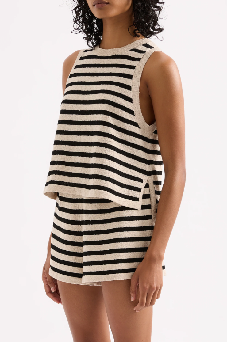 Kayda Knit Tank in Black Stripe