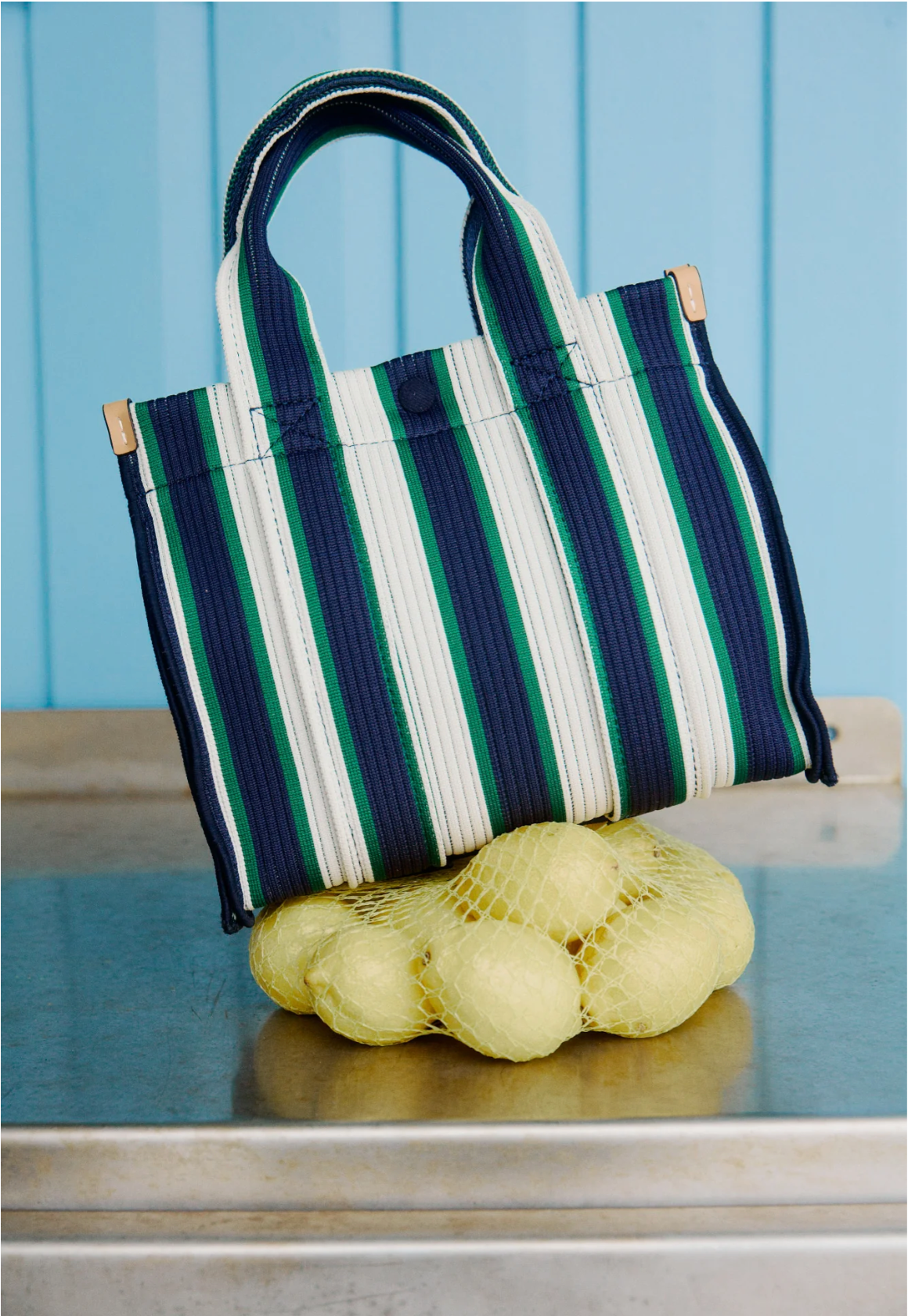 Rialto - Small Tote Bag in Navy / Verde