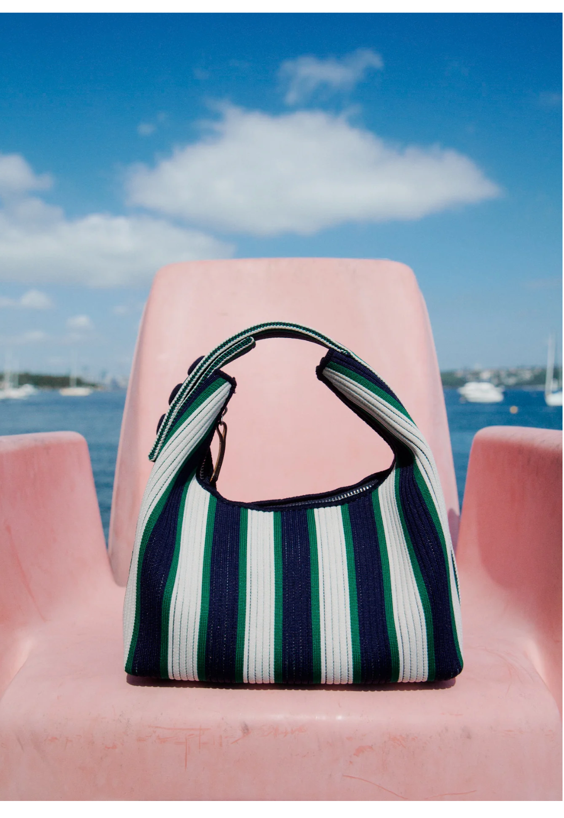 Lilo Stripes Mini Bag in Navy/Verde