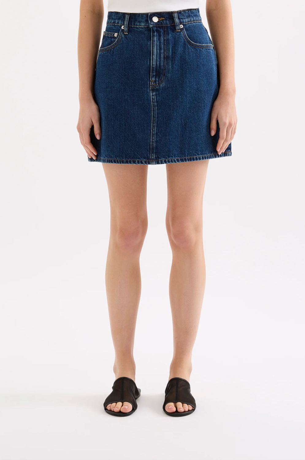 Sia Denim Mini Skirt in Force Blue