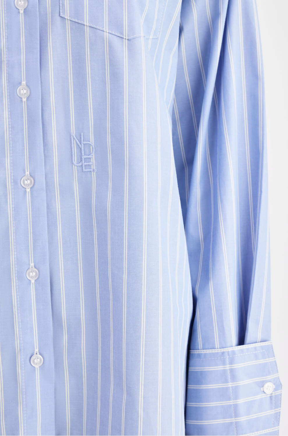 Organic Poplin Shirt in Sky Stripe