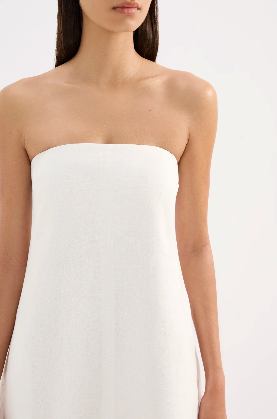 Elyse Linen Mini Dress in White