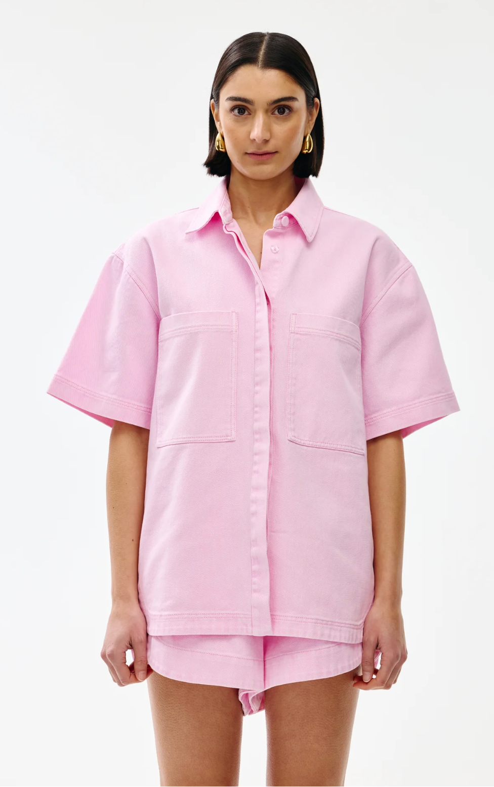 Freya Shirt in Blush Wash Denim