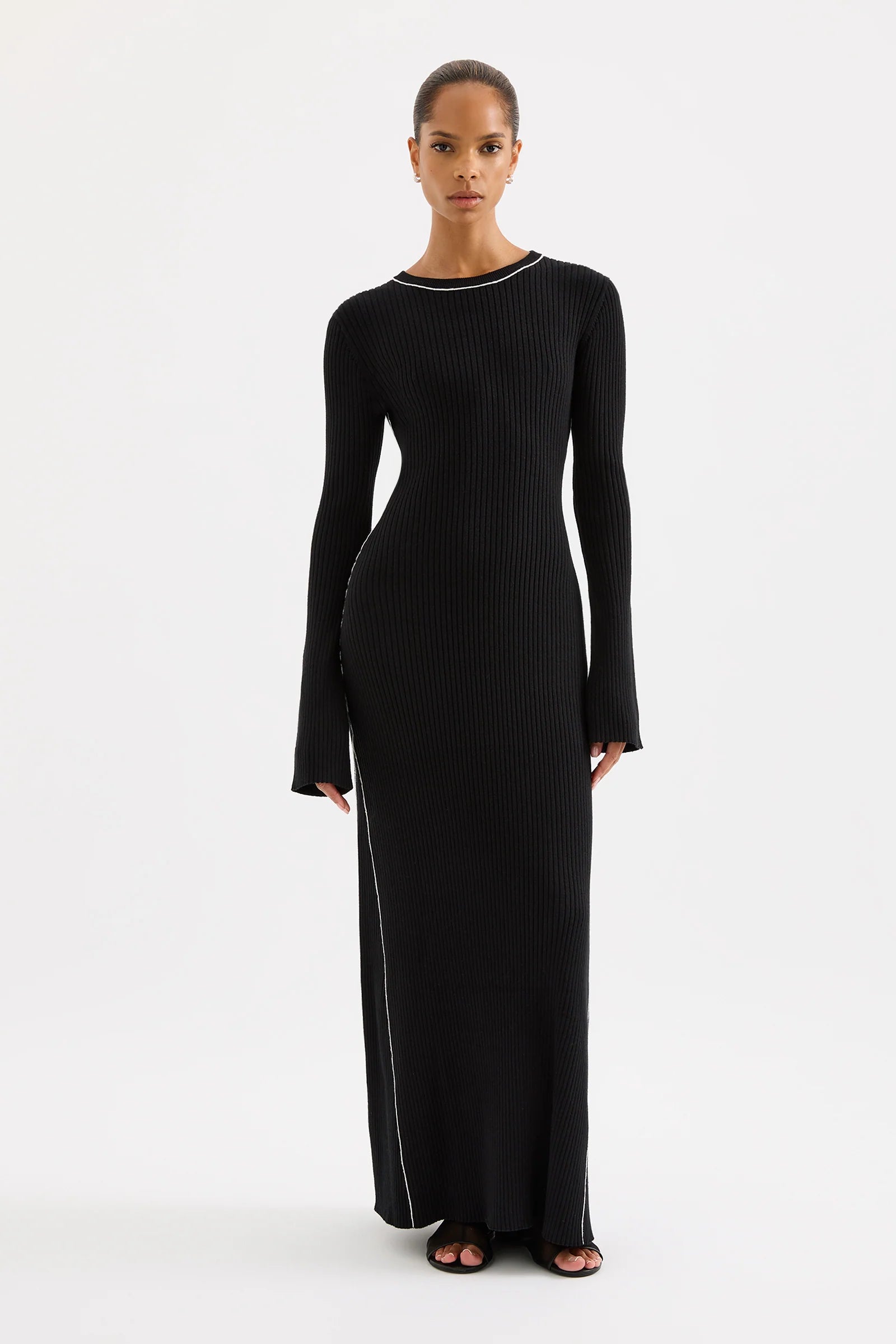 Black Gaia Knit Maxi Dress