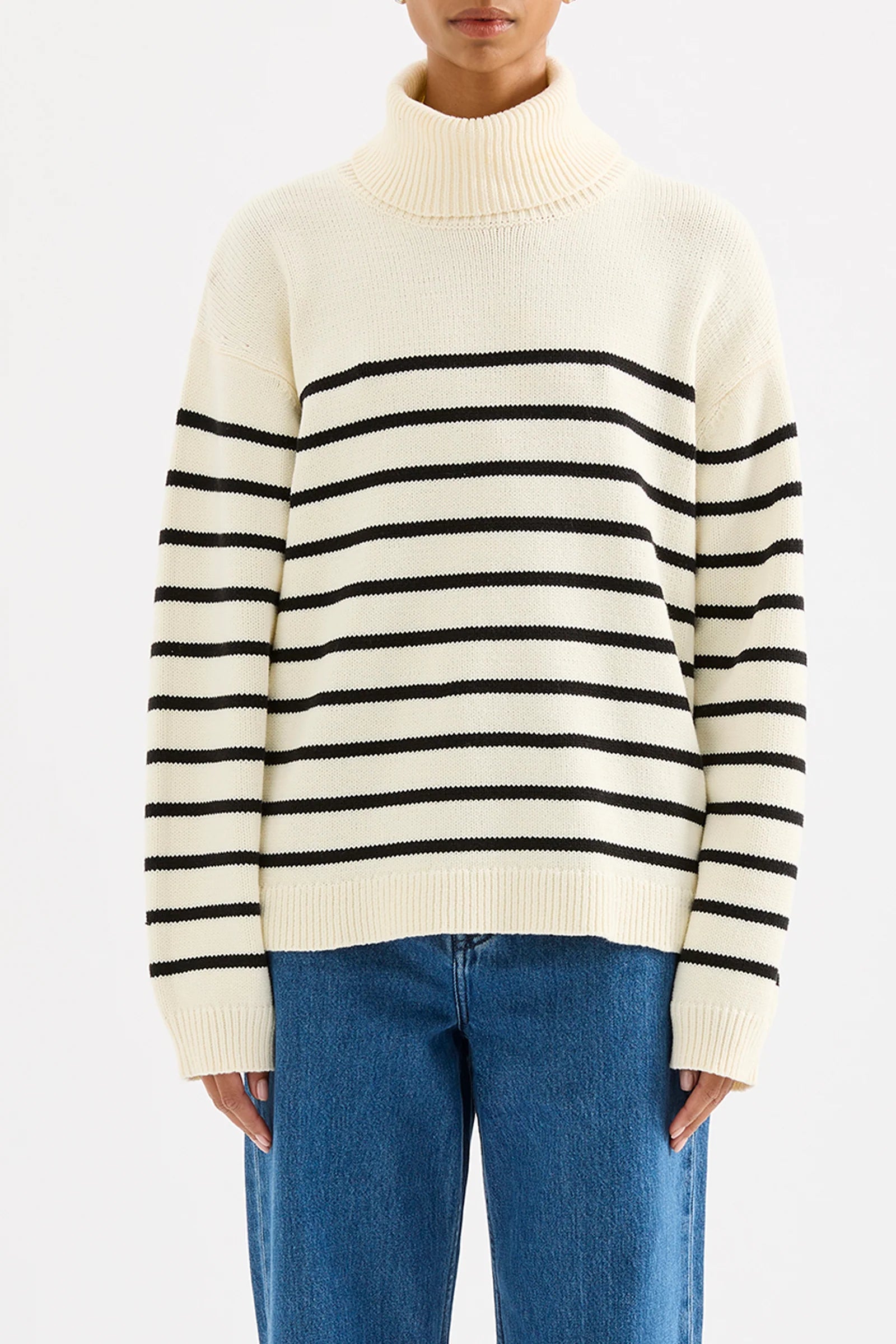 Black Stripe Perri Turtleneck Knit